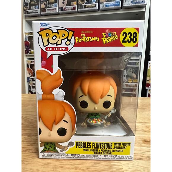 VAULTED Pebbles Flintstone w/ Fruity Pebbles Funko Pop #238 Ad Icons Animation - Picture 1 of 6